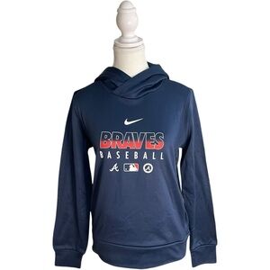 Atlanta Braves Nike Performance Pullover Hoodie Navy Blue